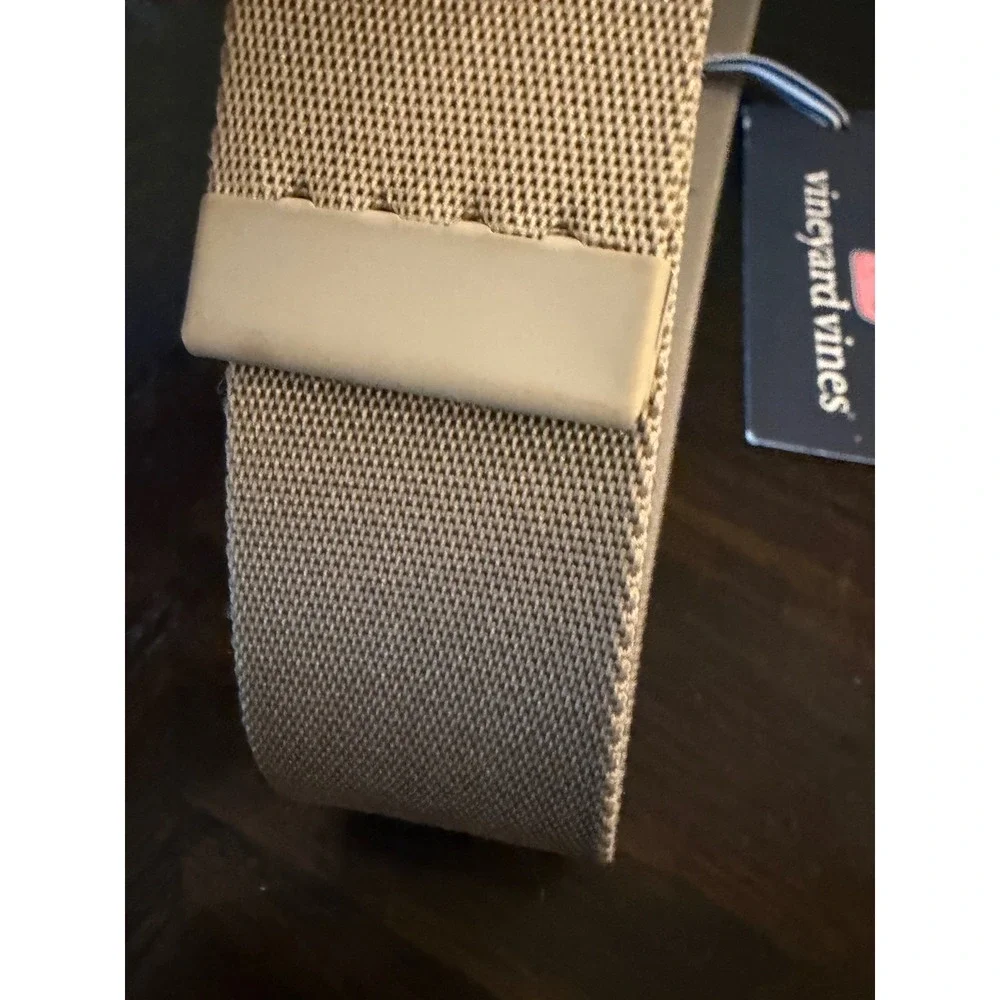 Vineyard Vines D-Ring Belt Men Medium Khaki NWT Logo Webbing